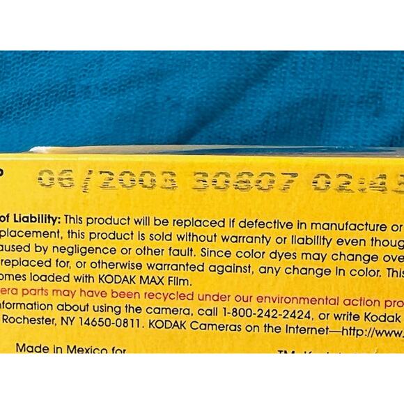 Kodak One Time Use camera expired 6/2003 - Picture 7 of 7
